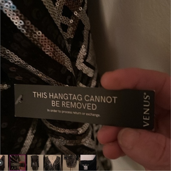 NWT Black Sequin Embellished Dress 6 - Picture 5 of 8